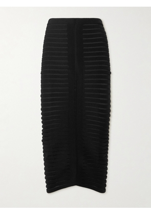 Alaïa - Ribbed-knit Midi Skirt - Black - FR34,FR36,FR38,FR40,FR42,FR44