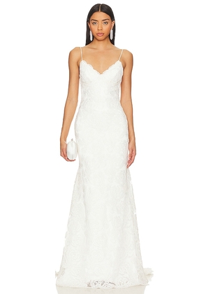 Katie May X Noel And Jean Lanai Gown in Ivory. Size XS.
