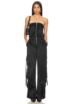 retrofete Estrella Jumpsuit in Black. Size S, XL, XS, XXS.