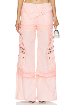 MARRKNULL Cargo Pants in Pink. Size L, M, S, XS.