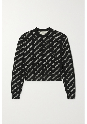 Balenciaga - Cropped Intarsia-knit Sweater - Black - XS,S,M,L