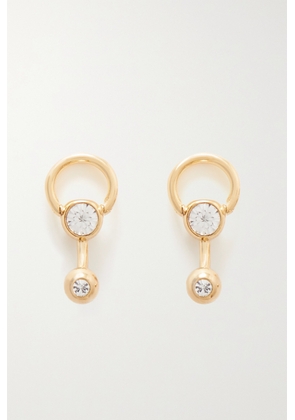 Balenciaga - Force Ball Gold-plated Crystal Earrings - One size