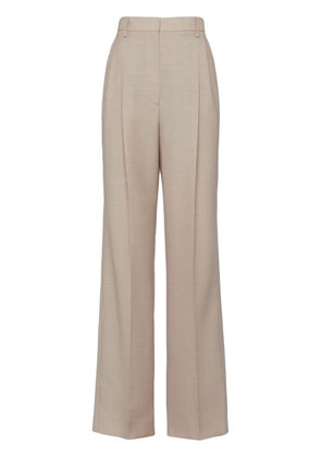Prada high-waisted mohair trousers - Neutrals