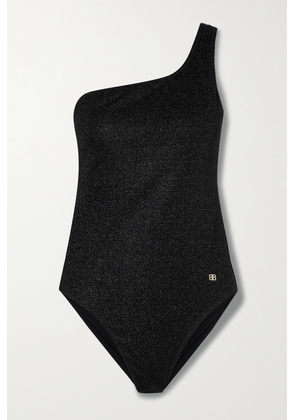 Balenciaga - One-shoulder Embellished Metallic Swimsuit - Black - M,L