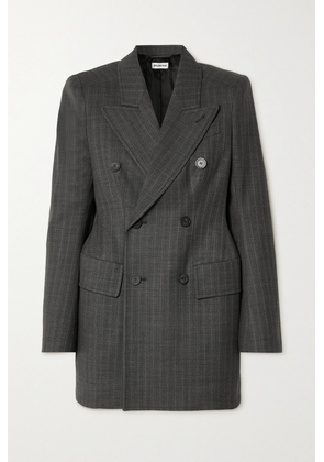 Balenciaga - Hourglass Double-breasted Prince Of Wales Checked Wool Blazer - Gray - FR34,FR36,FR38