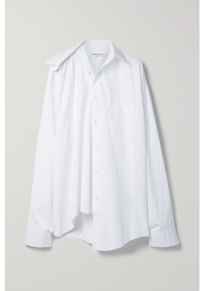 Balenciaga - Oversized Asymmetric Cotton-poplin Shirt - White - XXS,XS,S,M