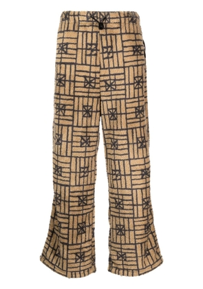 KAPITAL Folk Domino fleece trousers - Brown