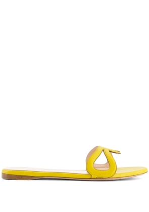 Giambattista Valli round-toe leather slides - Yellow