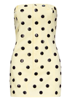 AREA polka-dot strapless minidress - Yellow