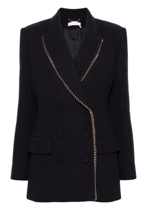 Chloé chain-link trim double-breasted blazer - Blue