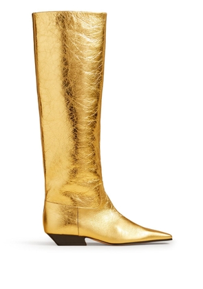 KHAITE The Marfa metallic leather boots - Gold