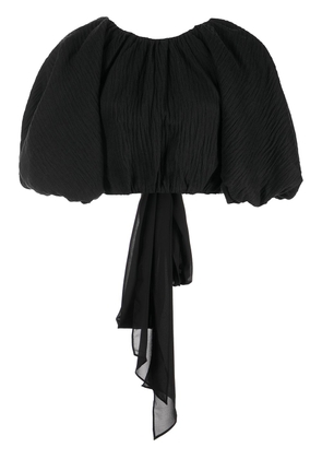 Aje cropped puff-sleeve blouse - Black