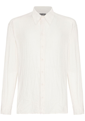 Dolce & Gabbana button-up satin shirt - White