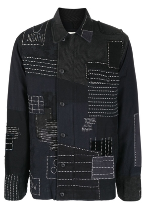 Maharishi patchwork-detail shirt jacket - Blue