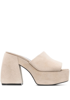 PINKO 125mm chunky suede mules - Neutrals