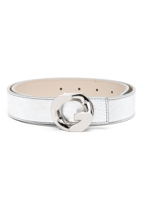 Givenchy G-Chain buckle leather belt - Silver