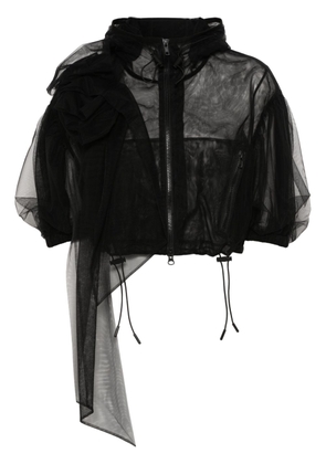 Simone Rocha mesh draped cropped jacket - Black