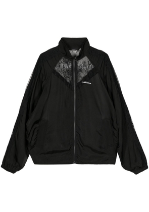 pushBUTTON lace-trim bomber jacket - Black