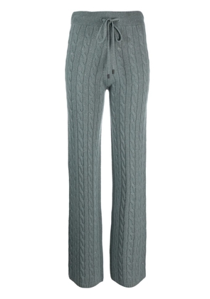 Peserico drawstring chunky-knit trousers - Green