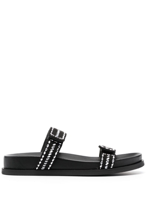 Emporio Armani two-tone touch-strap sandals - Black