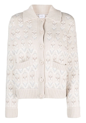 Barrie intarsia-knit button-up cardigan - Neutrals