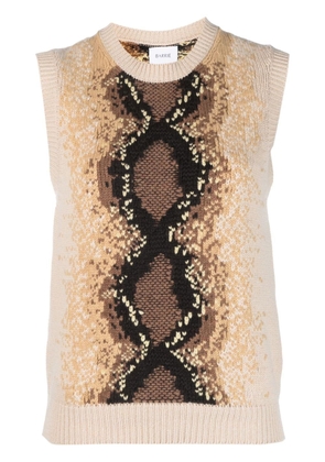 Barrie python-motif knit top - Neutrals