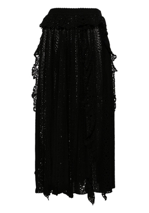 Chloé open-knit plissé maxi skirt - Black