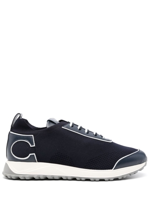 Canali logo-patch knitted sneakers - Blue
