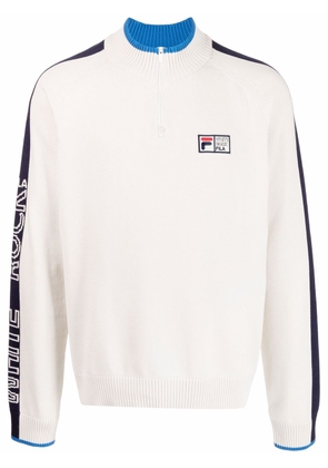 Fila logo-patch half-zip jumper - White