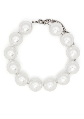 Alessandra Rich faux-pearl chain-link necklace - White