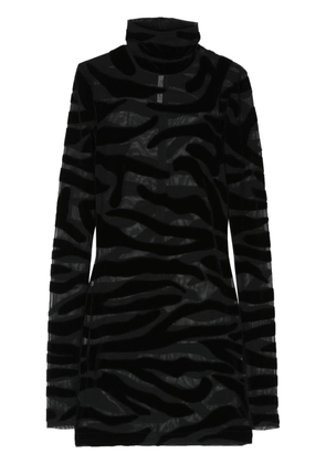LaQuan Smith Tiger-print velvet minidress - Black
