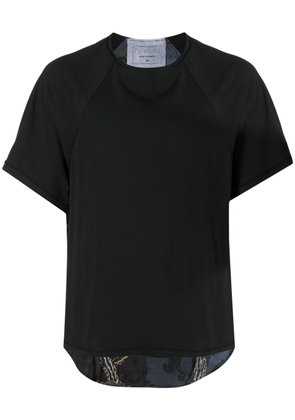 By Walid patchwork curved-hem T-Shirt - Black