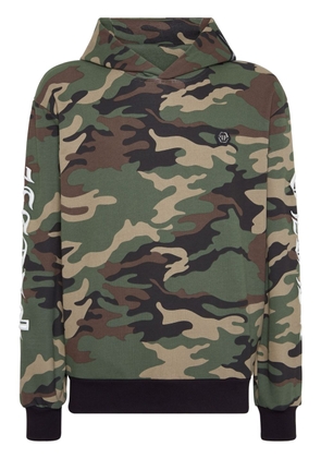 Philipp Plein Gothic Plein camouflage-pattern hoodie - Green