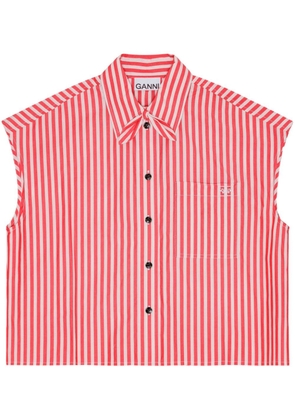 GANNI striped sleeveless shirt - Red