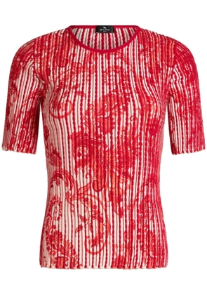 ETRO paisley-print ribbed top - Red
