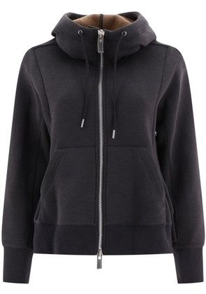 sacai drop-shoulder zip-up hoodie - Grey