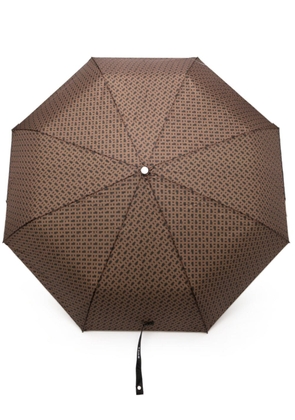 BOSS monogram-print umbrella - Brown