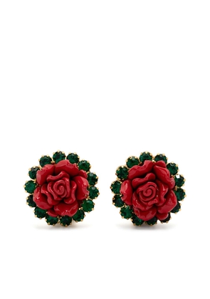 Rowen Rose rose-motif clip-on earrings - Gold