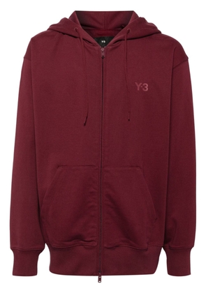 Y-3 logo-print zip-up hoodie - Red