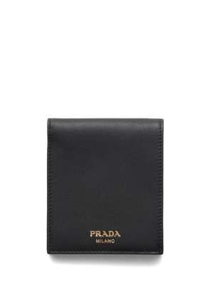 Prada logo-stamp bi-fold leather wallet - Black