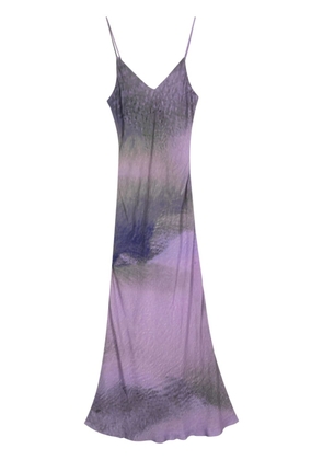 Materiel abstract-print long slip dress - Purple
