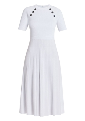 Michael Kors stud-detail fine-ribbed midi dress - White
