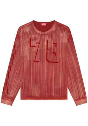 Diesel graphic-print cotton jumper - Red