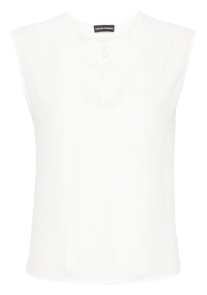 Emporio Armani sleeveless crepe de chine blouse - Black