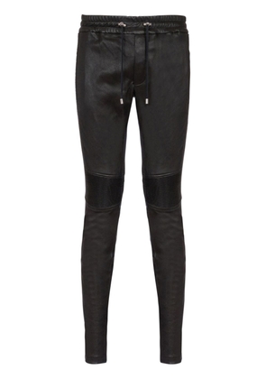 Balmain drawstring leather trousers - Black