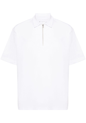 sacai zip-up cotton polo shirt - White