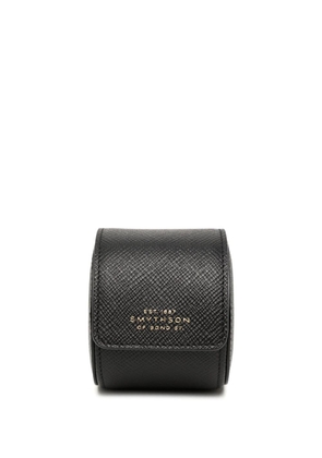 Smythson Panama leather single watch roll - Black