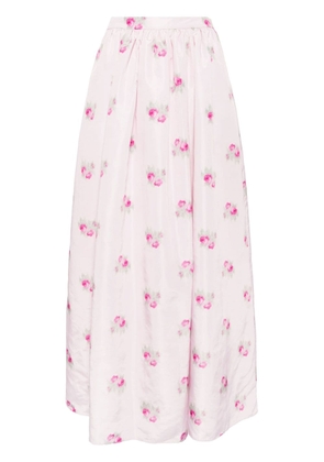 LoveShackFancy Minita floral-print maxi skirt - Pink