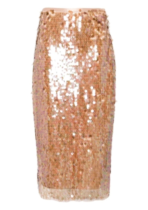 LoveShackFancy Miller sequin-embellished midi skirt - Neutrals