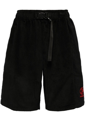 Pleasures logo-embroidered corduroy shorts - Black